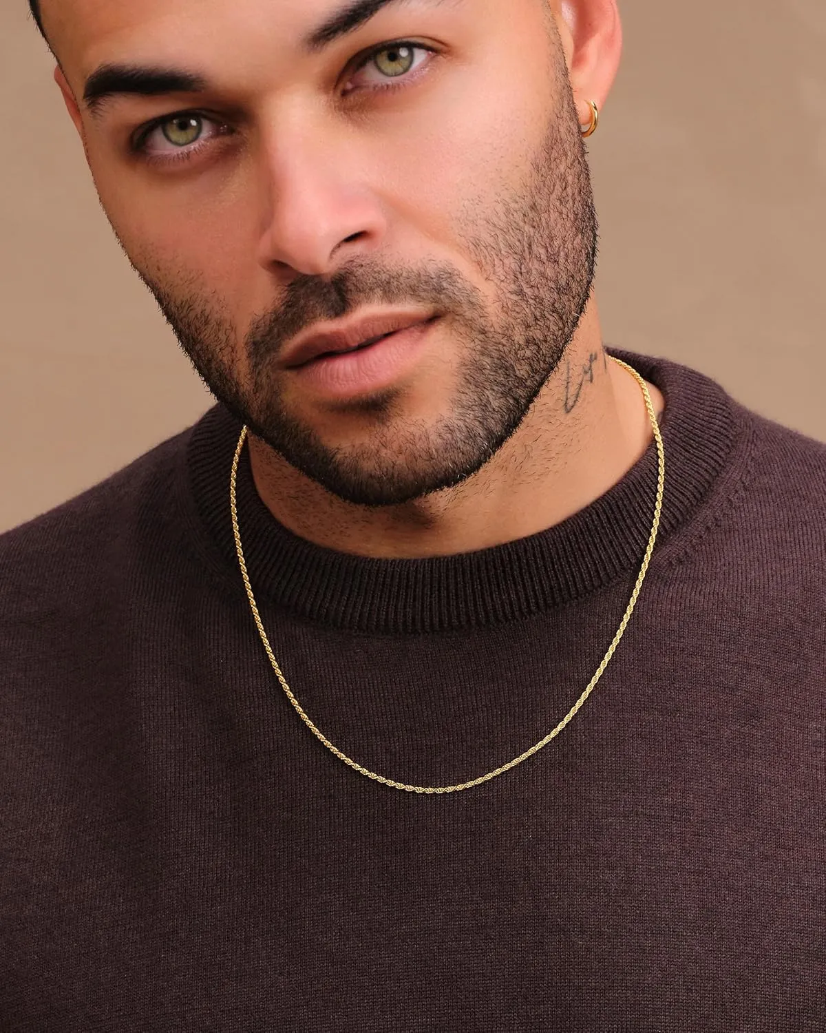 JAXXON Men's Chain Necklace - 1.5mm-4mm Width - 14k Gold Bonded & 925 Sterling Silver, 22 Inch