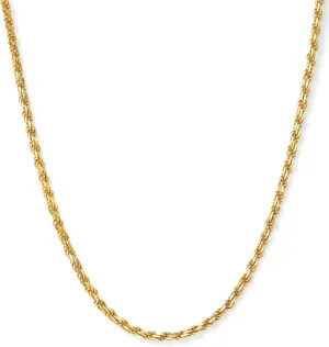 JAXXON Men's Chain Necklace - 1.5mm-4mm Width - 14k Gold Bonded & 925 Sterling Silver, 22 Inch