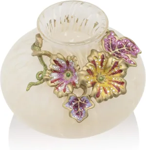 Jay Strongwater Holland Leaf and Flower Vase #SDH6634-256
