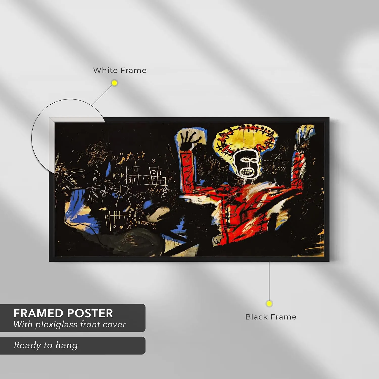 Jean-Michel Basquiat 1982 Abstract Art | Contemporary Graffiti-Inspired Canvas Wall Art | Modern Poster Print