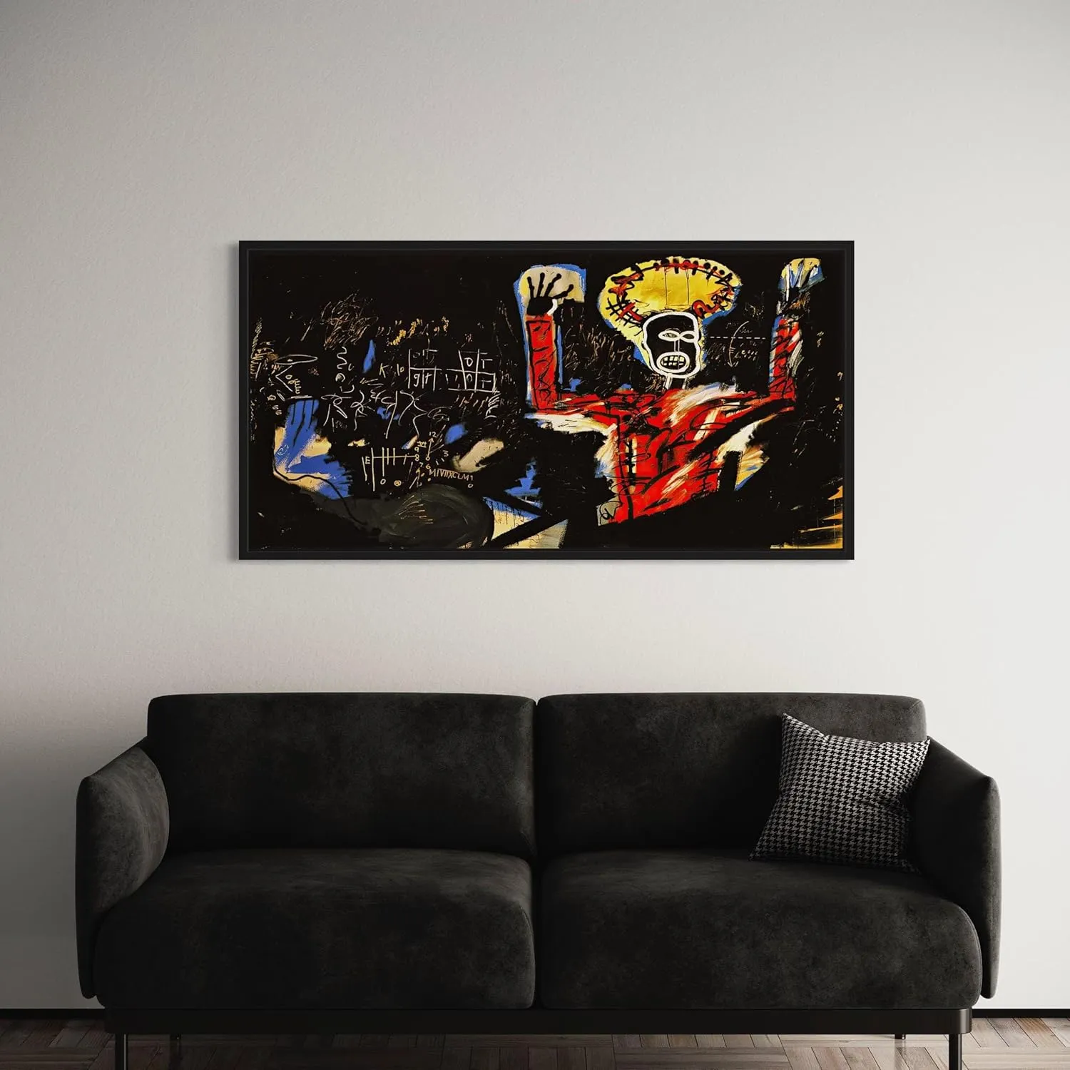 Jean-Michel Basquiat 1982 Abstract Art | Contemporary Graffiti-Inspired Canvas Wall Art | Modern Poster Print