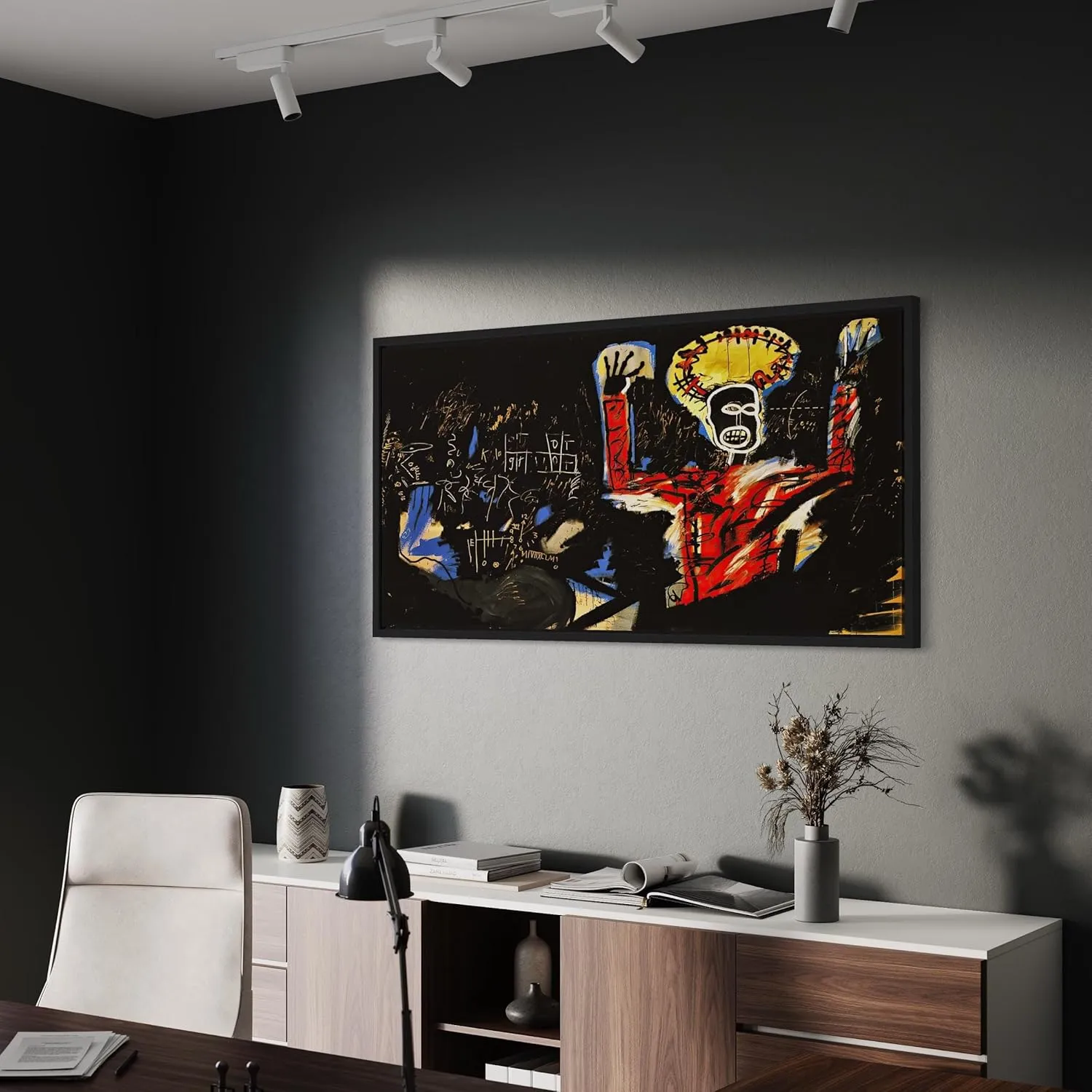 Jean-Michel Basquiat 1982 Abstract Art | Contemporary Graffiti-Inspired Canvas Wall Art | Modern Poster Print