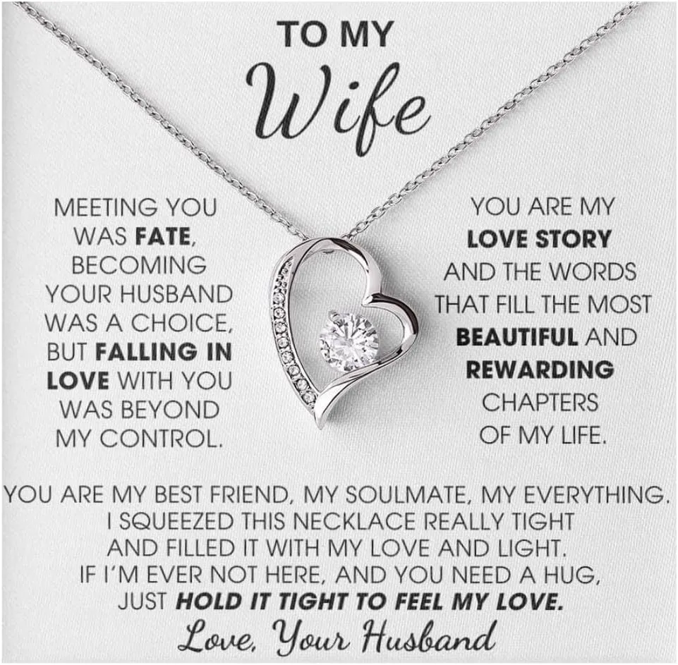 Jewelry To My Wife - Hold This Close To Feel My Love, Gift For Wife, Wife Husband Gift, Wife To be, Wife Necklace, Forever Love, Christmas Birthday Valentines Gift