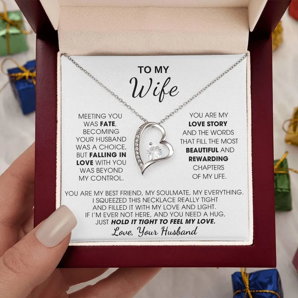 Jewelry To My Wife - Hold This Close To Feel My Love, Gift For Wife, Wife Husband Gift, Wife To be, Wife Necklace, Forever Love, Christmas Birthday Valentines Gift