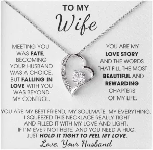 Jewelry To My Wife - Hold This Close To Feel My Love, Gift For Wife, Wife Husband Gift, Wife To be, Wife Necklace, Forever Love, Christmas Birthday Valentines Gift