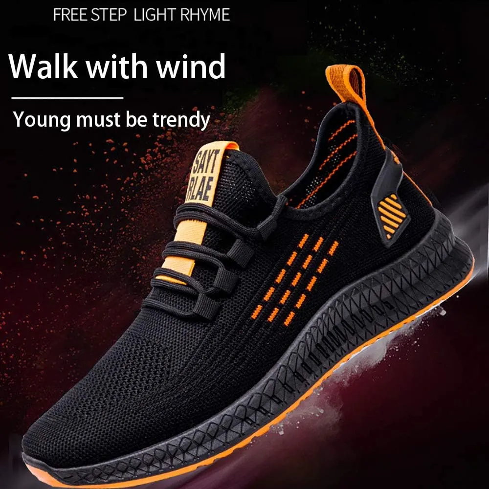JITUUE Men's Sports Shoes Mesh Breathable Shoes Casual Non-Slip Fashion Running Lightweight Fly Woven Casual Shoes