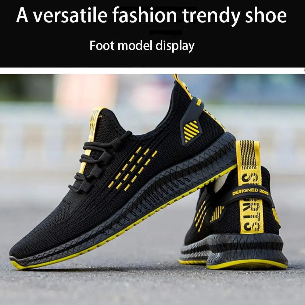 JITUUE Men's Sports Shoes Mesh Breathable Shoes Casual Non-Slip Fashion Running Lightweight Fly Woven Casual Shoes