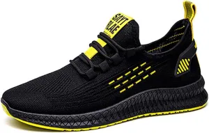JITUUE Men's Sports Shoes Mesh Breathable Shoes Casual Non-Slip Fashion Running Lightweight Fly Woven Casual Shoes