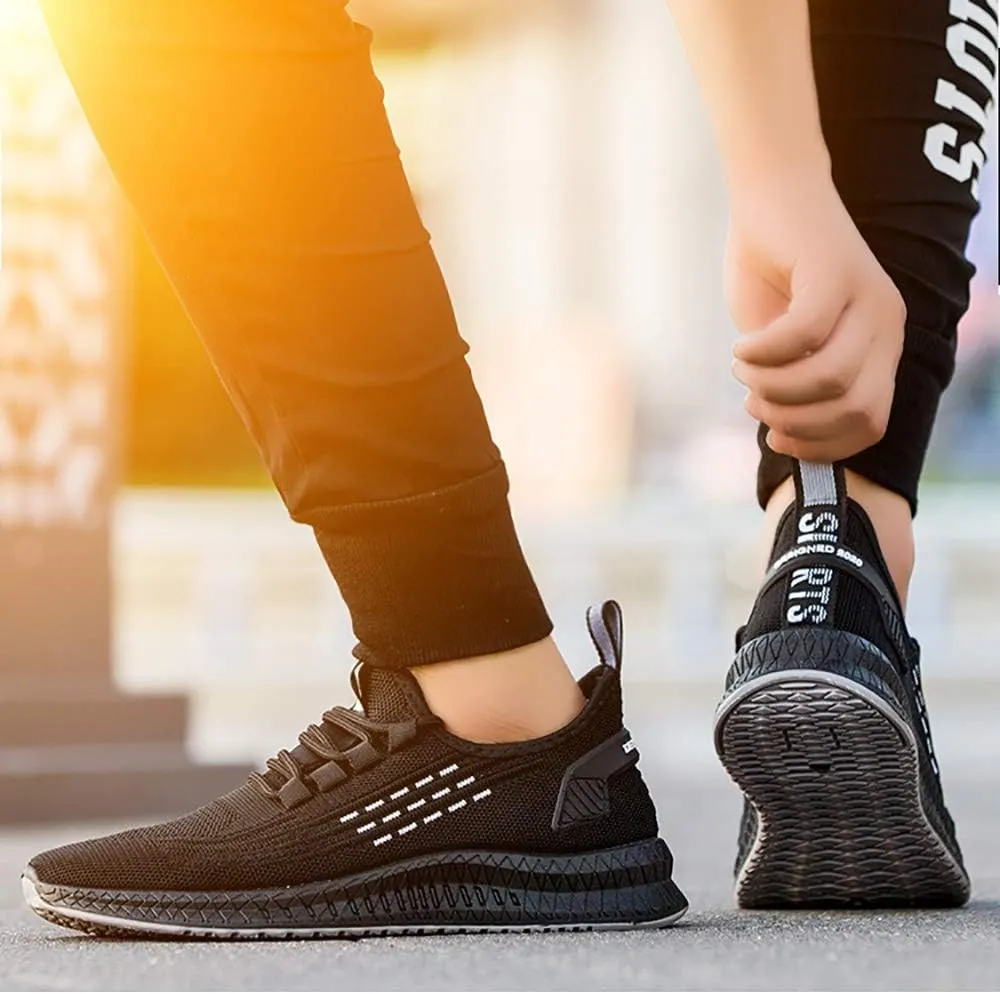 JITUUE Men's Sports Shoes Mesh Breathable Shoes Casual Non-Slip Fashion Running Lightweight Fly Woven Casual Shoes