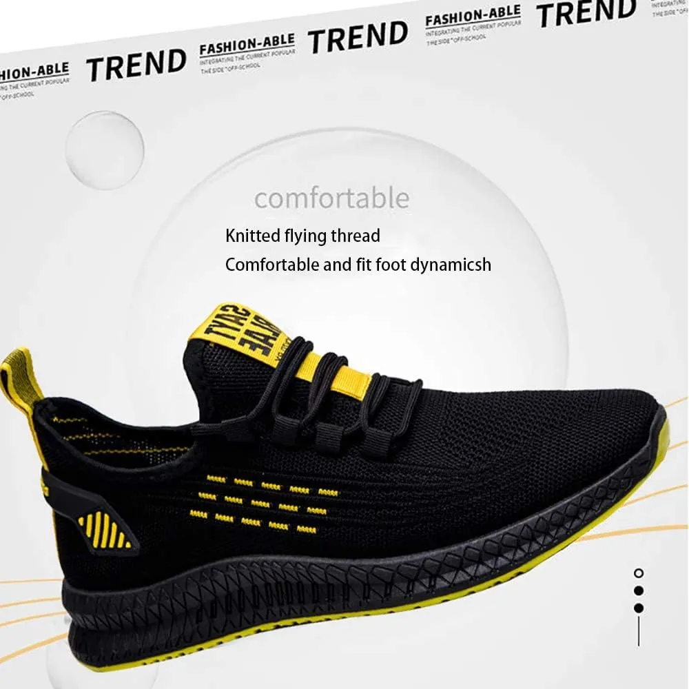 JITUUE Men's Sports Shoes Mesh Breathable Shoes Casual Non-Slip Fashion Running Lightweight Fly Woven Casual Shoes