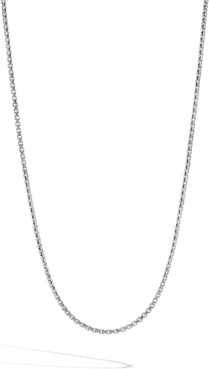 John Hardy Classic Chain Collection Men's Box Chain Necklace, 2MM 925-Sterling Silver