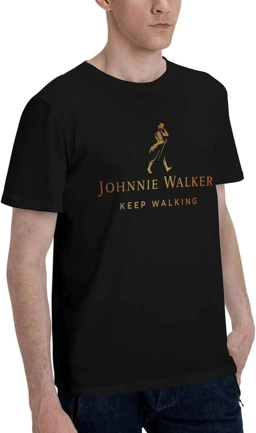 Johnnie Music and Walker T-Shirt Short Sleeve Soft Cotton Breathable Tops Casual Tee Shirt