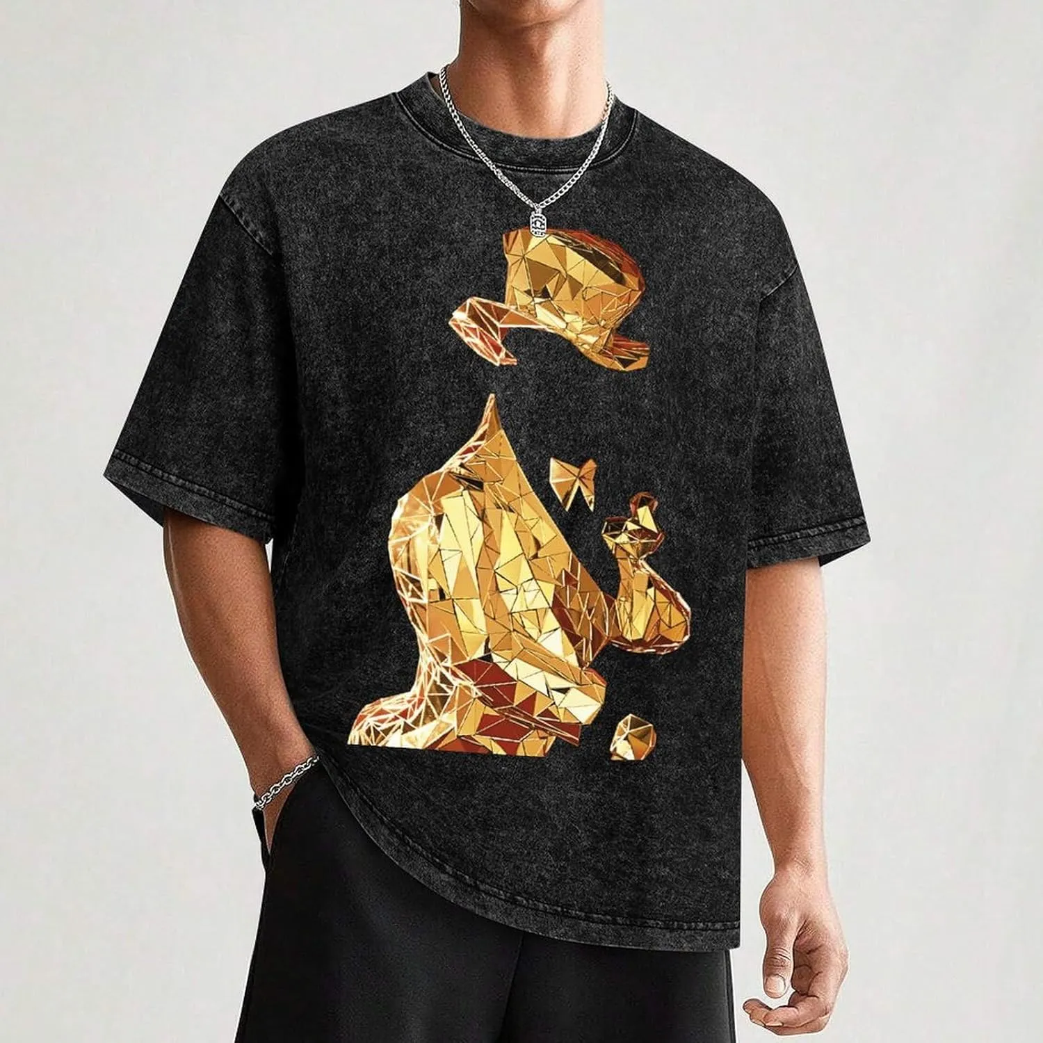 Johnnie Music and Walker Vintage Men's Tees Short Sleeve Breathable Shirts Crewneck Casual Soft T-Shirt