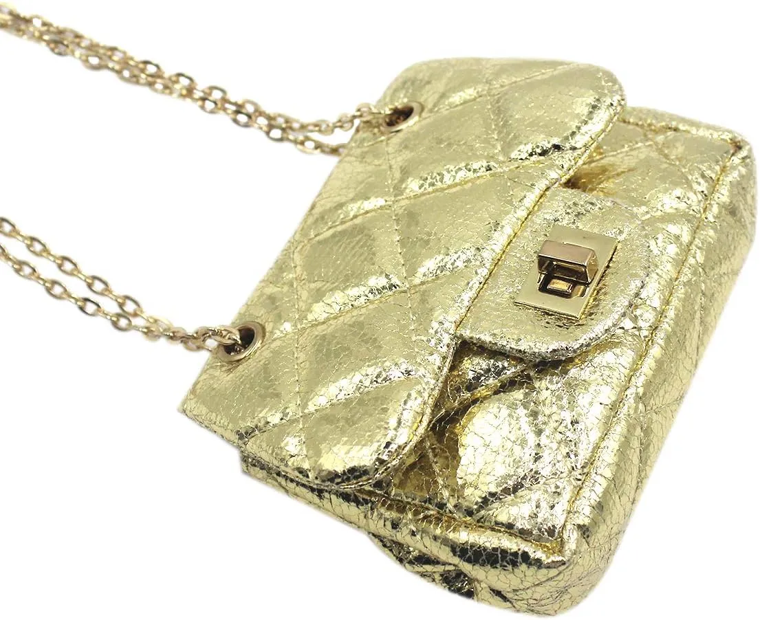 JUMISEE Little Girls Leopard Print Purse Crossbody Bag Quilted Chain Shoulder Handbag Wallet for Women