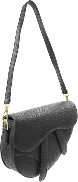 JUMISEE Women Trendy Saddle Shoulder Bag Soft Leather Clutch Purse Underarm Handbag Crossbody Bag