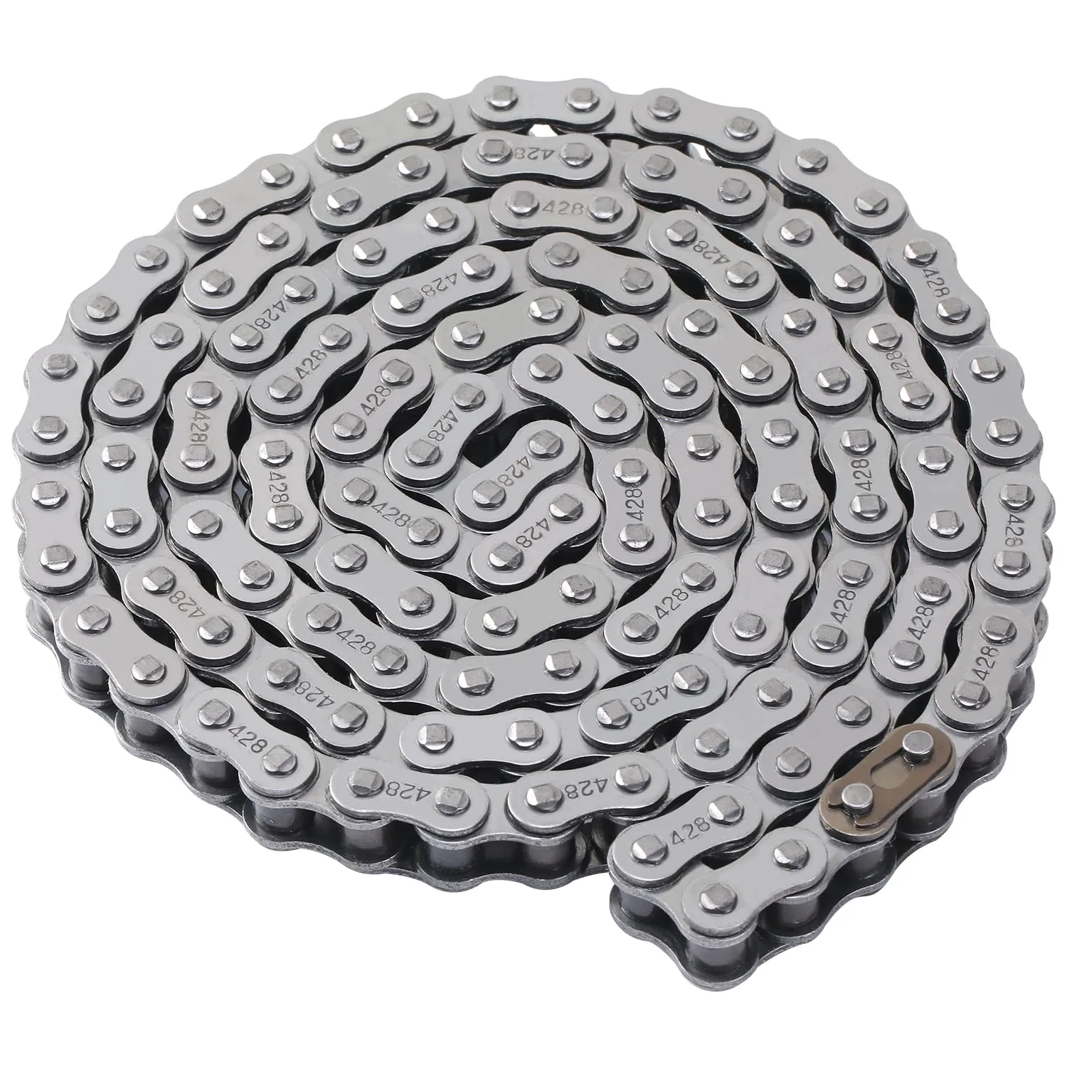 KAMIER 428 Motorcycle Chain 132 Links with Chain Breaker for TTR125 TTR225 Hawk 250 Boom Vader 125 Apollo RFZ TaoTao Coleman 110cc 125cc 150cc Pit Dirt Bike 4 Wheeler ATV Quad Go Kart Heavy Duty Parts