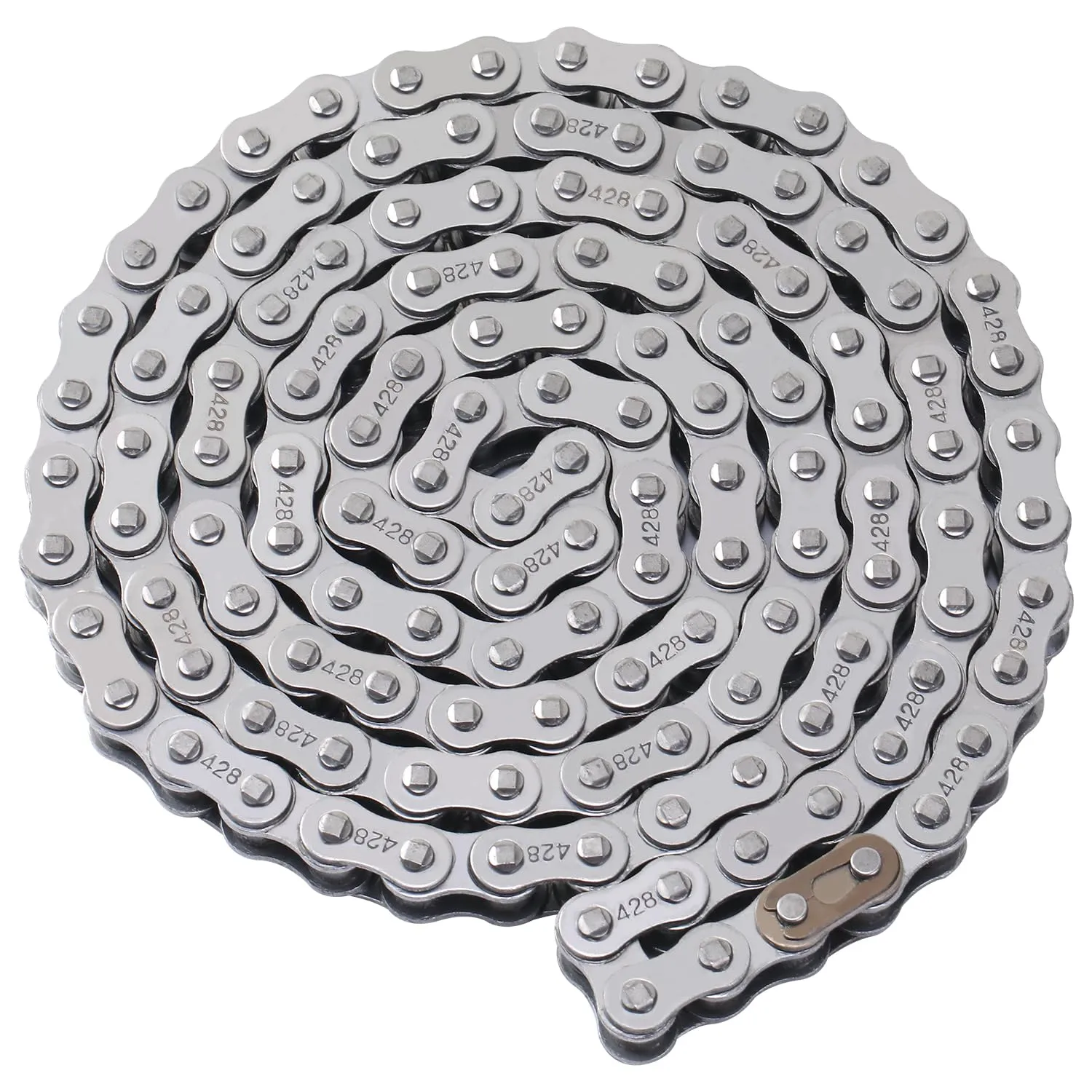KAMIER 428 Motorcycle Chain 132 Links with Chain Breaker for TTR125 TTR225 Hawk 250 Boom Vader 125 Apollo RFZ TaoTao Coleman 110cc 125cc 150cc Pit Dirt Bike 4 Wheeler ATV Quad Go Kart Heavy Duty Parts