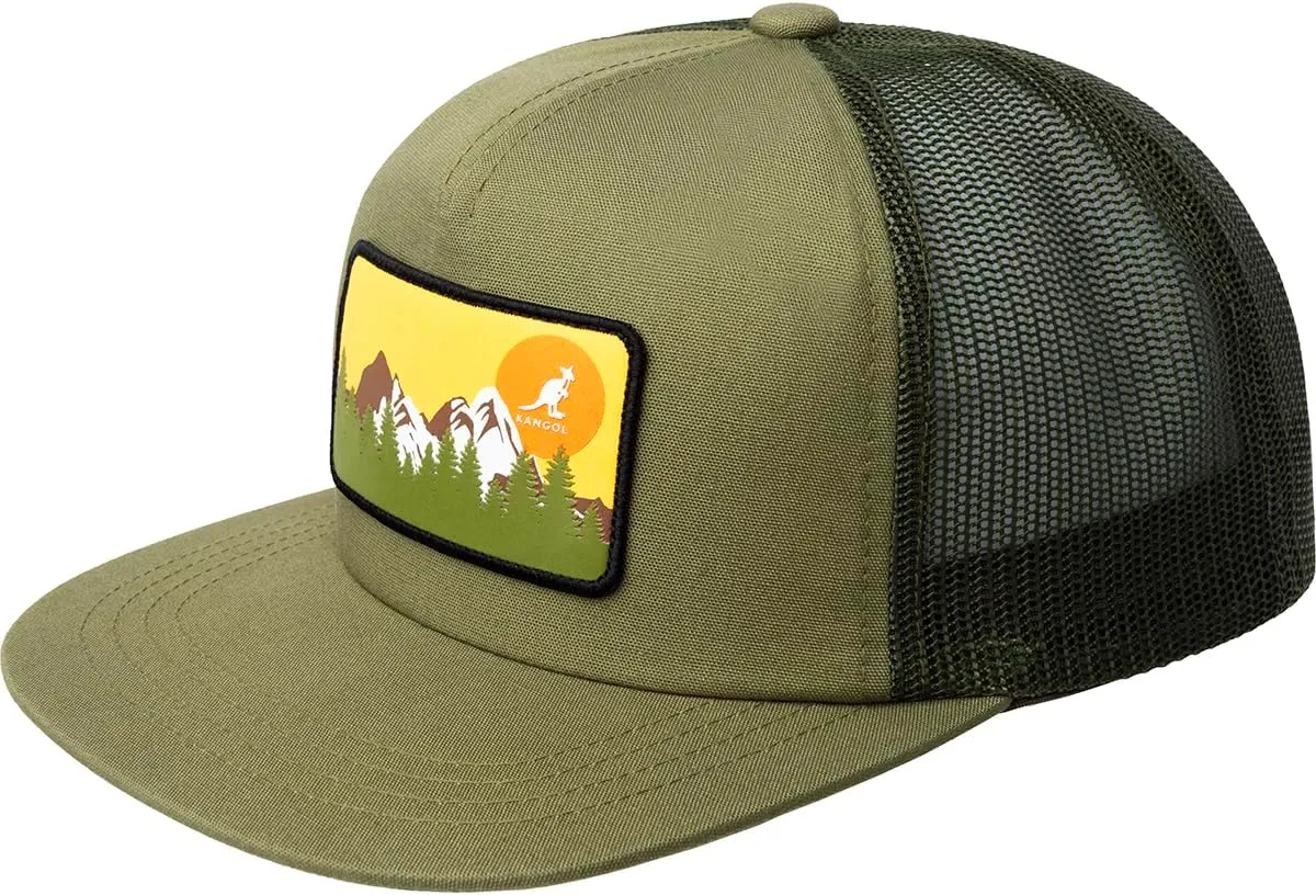Kangol Outdoor Patch Trucker Hat - Olive / 1SFM Baseball & Sport Caps One Size Fits Most