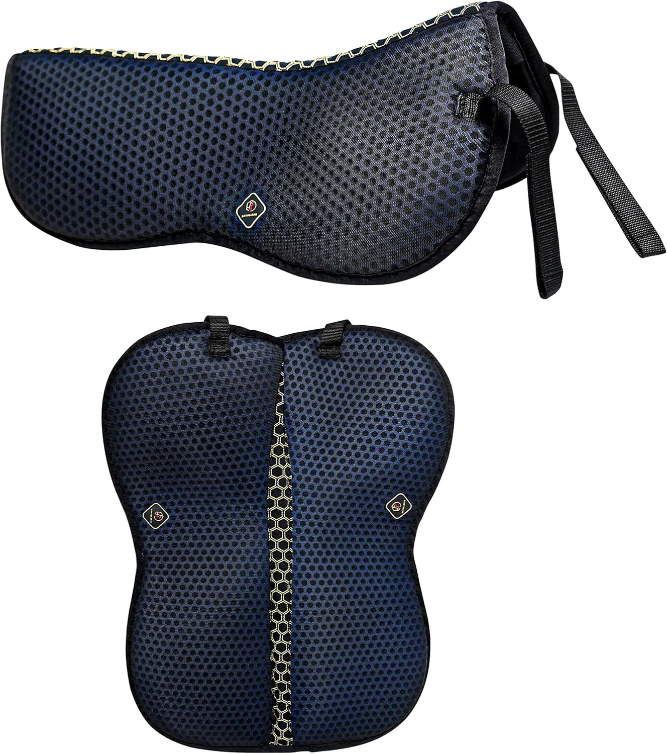 Kavallerie 3D Air-Mesh Half Pad, Impact Protection & Therapeutic Gel Padding English Saddle for Maximum Support and Stability, Best for Horses Under Saddle, Dressage, Jumping & Training
