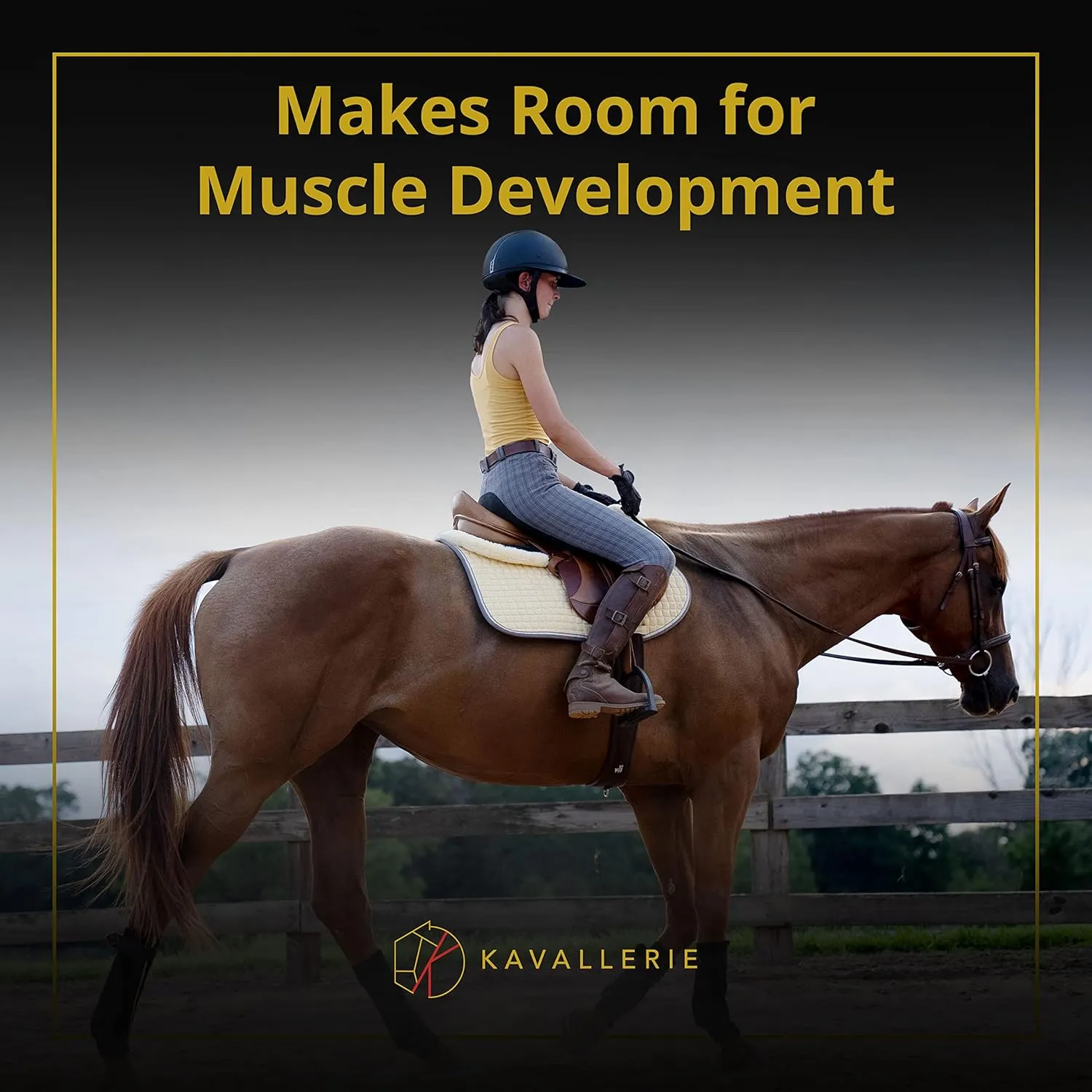 Kavallerie 3D Air-Mesh Half Pad, Impact Protection & Therapeutic Gel Padding English Saddle for Maximum Support and Stability, Best for Horses Under Saddle, Dressage, Jumping & Training