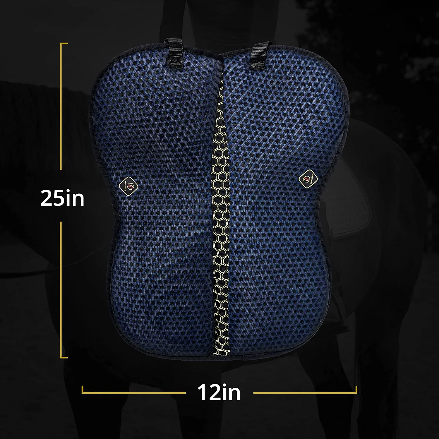 Kavallerie 3D Air-Mesh Half Pad, Impact Protection & Therapeutic Gel Padding English Saddle for Maximum Support and Stability, Best for Horses Under Saddle, Dressage, Jumping & Training