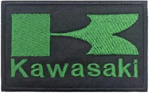 Kawasaki Motorcycles Logo Racing 3.15" Iron On Patch for Clothing