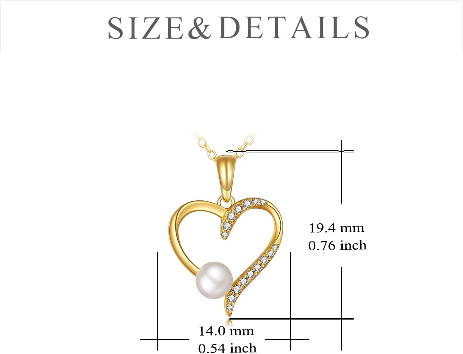 KECHO 14K Freshwater Cultured Pearl Necklace Solid Gold Pendant 14K Real Gold Jewelry Anniversary Birthday Gifts for Women