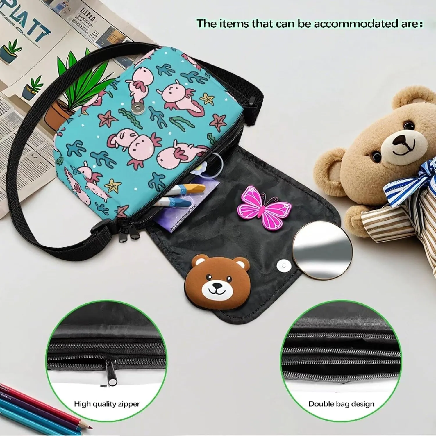 Kids Flap Crossbody Bag with Adjustable Strap for Daily Use