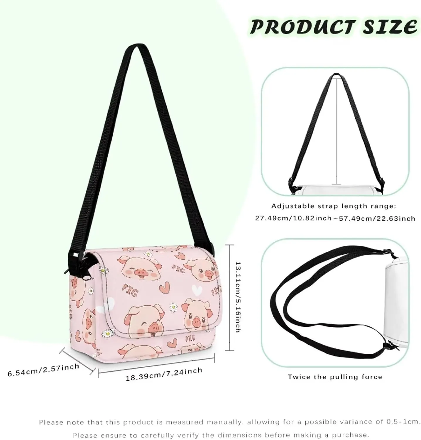 Kids Flap Crossbody Bag with Zipper Closure for School Travel