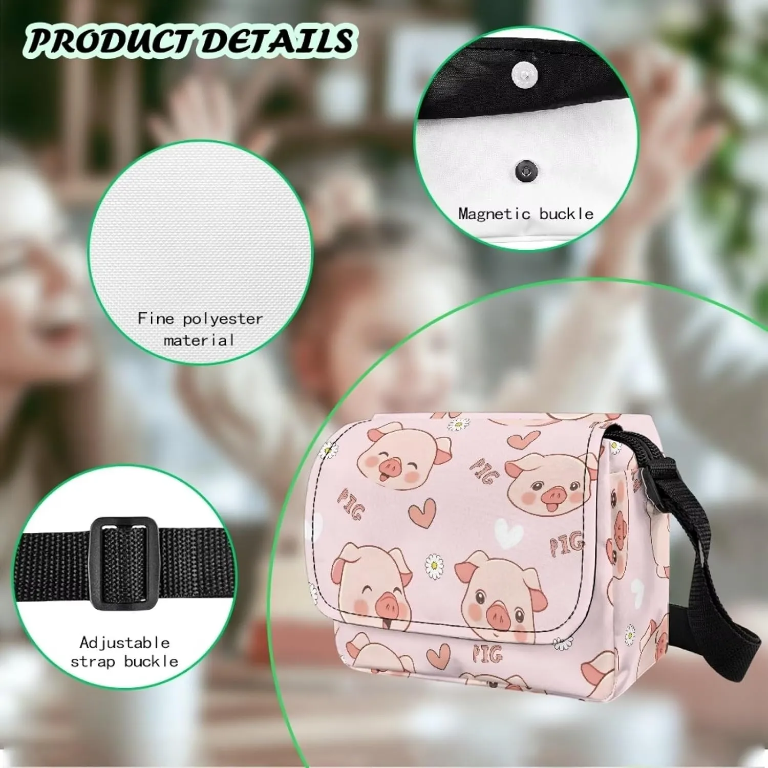 Kids Flap Crossbody Bag with Zipper Closure for School Travel