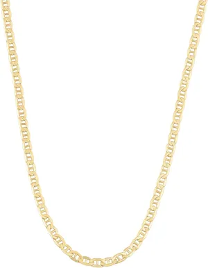 Kooljewelry 10k Yellow Gold 2.3 mm Mariner Link Chain Necklace (16, 18, 20, 22, 24, 30 or 36 inch)