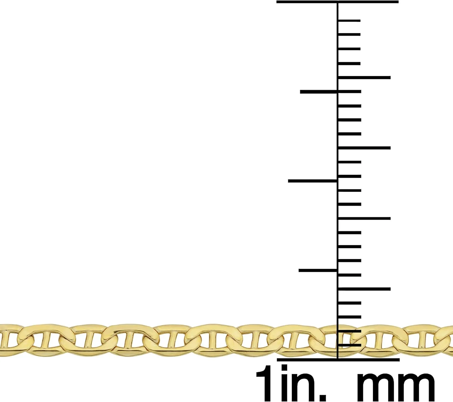 Kooljewelry 10k Yellow Gold 2.3 mm Mariner Link Chain Necklace (16, 18, 20, 22, 24, 30 or 36 inch)
