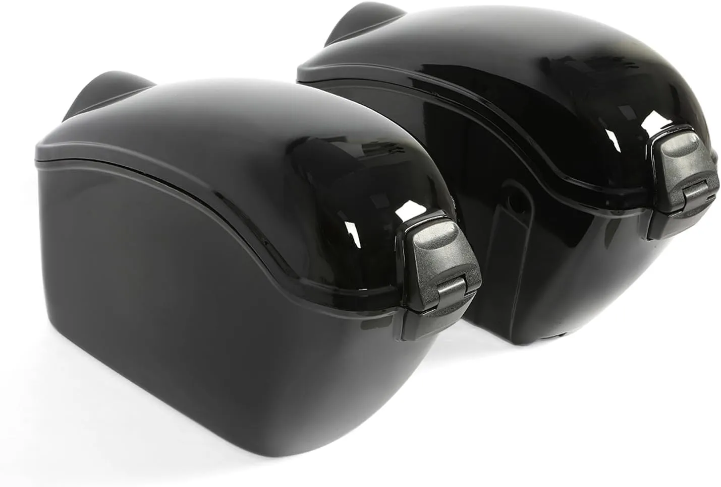KUAFU Universal Hard Saddle Bags W/Lock & Mounting Brackets Compatible with Yamaha Honda Shadow Cruiser Suzuki kawasaki Vulcan Victory Viking Motorcycle Saddlebags w/Lights Luggage Trunk 36L