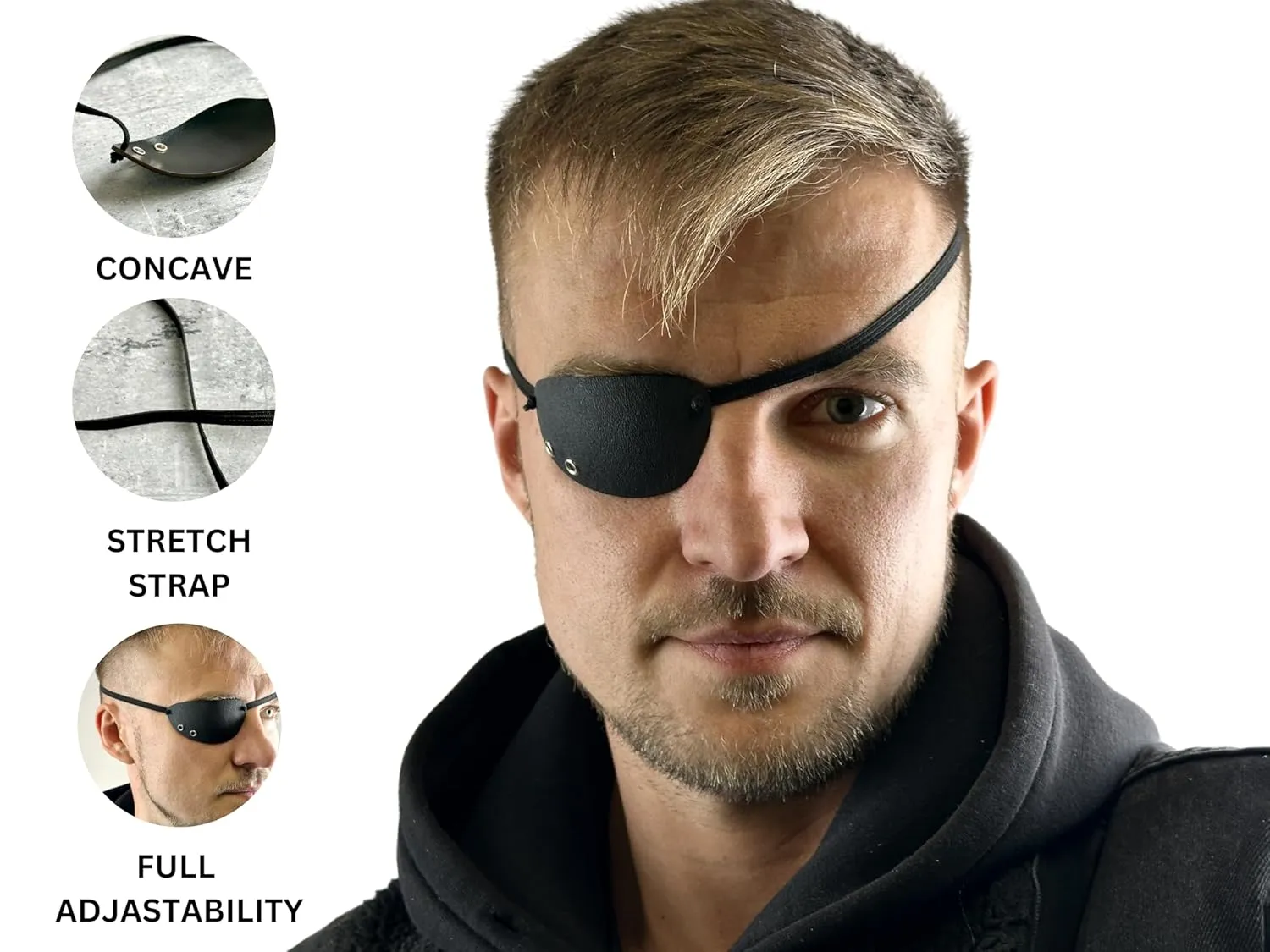 Kydex Eye Patch, Eye Patch, Man Eye Patch, Woman Eye Patch, Slim Eye Patch, Eye patch (Right eye)