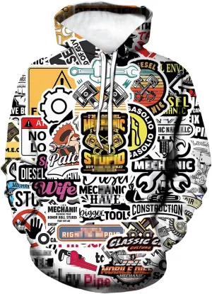 LAOLIUSN Men's Hipster Hip Hop Urban Sweatshirt Graffiti Street Art Hoodie Funny Pullover