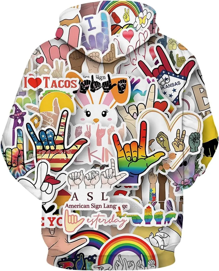 LAOLIUSN Men's Hipster Hip Hop Urban Sweatshirt Graffiti Street Art Hoodie Funny Pullover