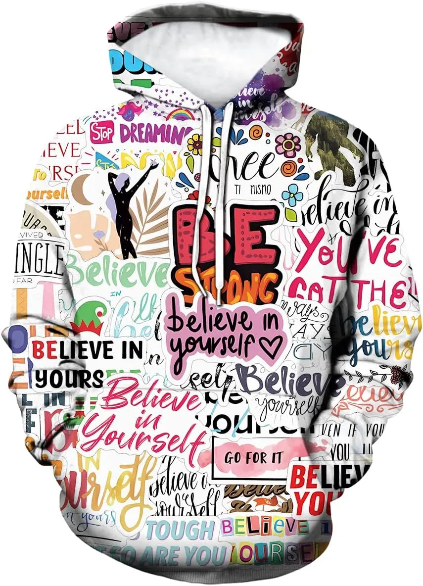 LAOLIUSN Men's Hipster Hip Hop Urban Sweatshirt Graffiti Street Art Hoodie Funny Pullover