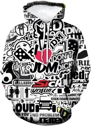 LAOLIUSN Men's Hipster Hip Hop Urban Sweatshirt Graffiti Street Art Hoodie Funny Pullover