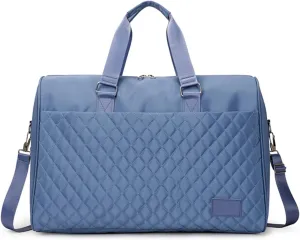 Large Capacity Travel Ladies Duffle Good Women Shoulder Bag Multifunction Crossbody Pack Casual Handbag (Blue)