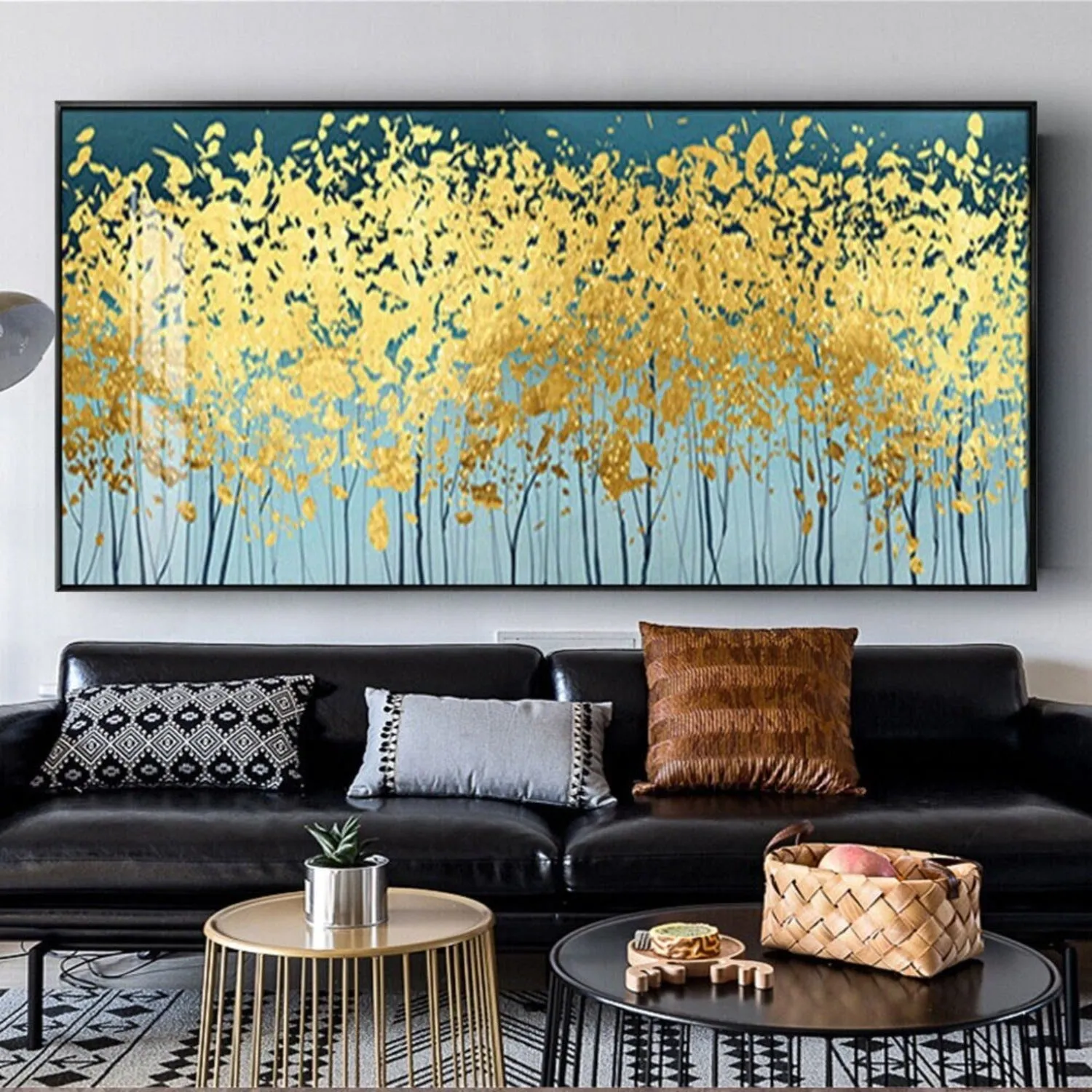 Large Gold Forest Abstract Modern Wall Art