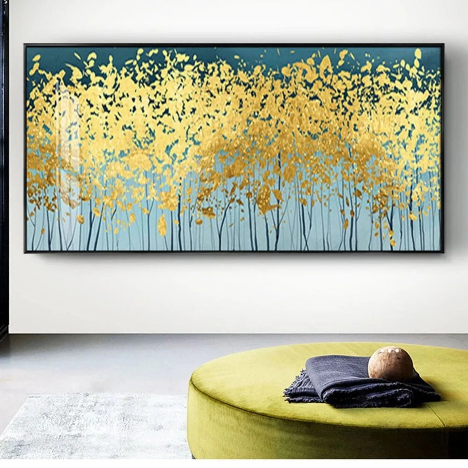 Large Gold Forest Abstract Modern Wall Art