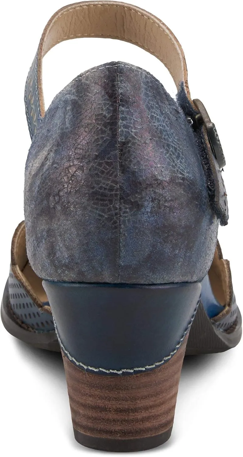 L'Artiste Parchelle Women's Hand Painted Leather D'Orsay Shoes with Strap