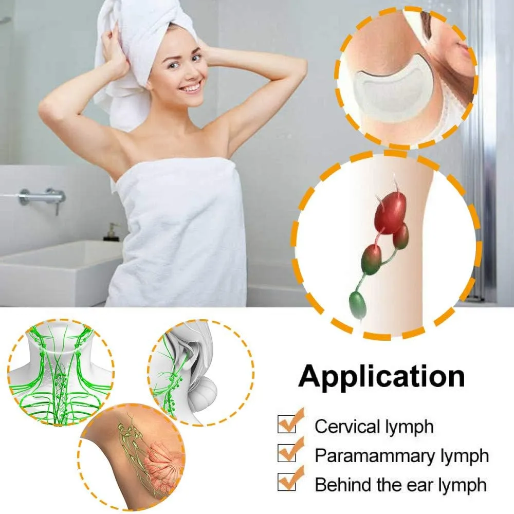 LAVELA 20 pcs Lymphatic Drainage Patch Herbal Lymph Care Patch Neck Lymph Node Patch Anti-Swelling Ginger Oil Lymphatic Drainage Massage