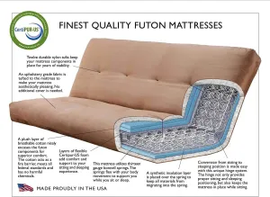 Leather 6000 Series Futon Mattresses Vertical Innerspring Full Size (Saddle)
