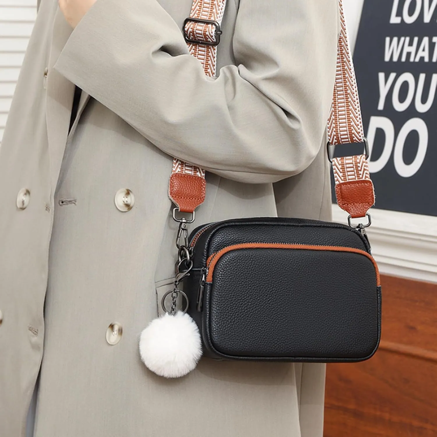Leather Crossbody Bag for Women, Purse Shoulder Bag with Adjustable Strap, Small Shoulder Purse Handbag for Women