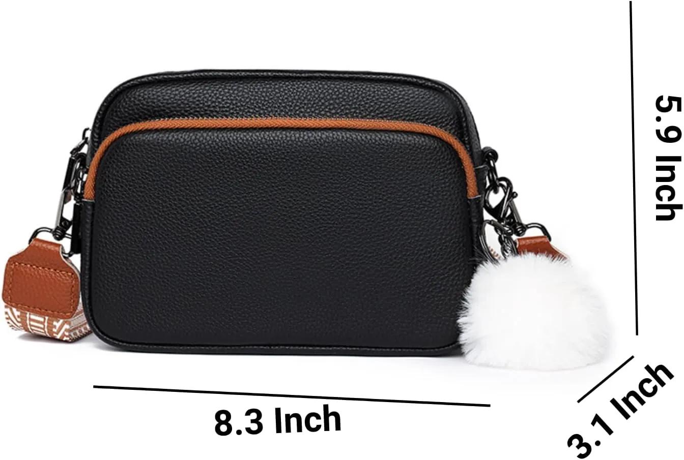 Leather Crossbody Bag for Women, Purse Shoulder Bag with Adjustable Strap, Small Shoulder Purse Handbag for Women