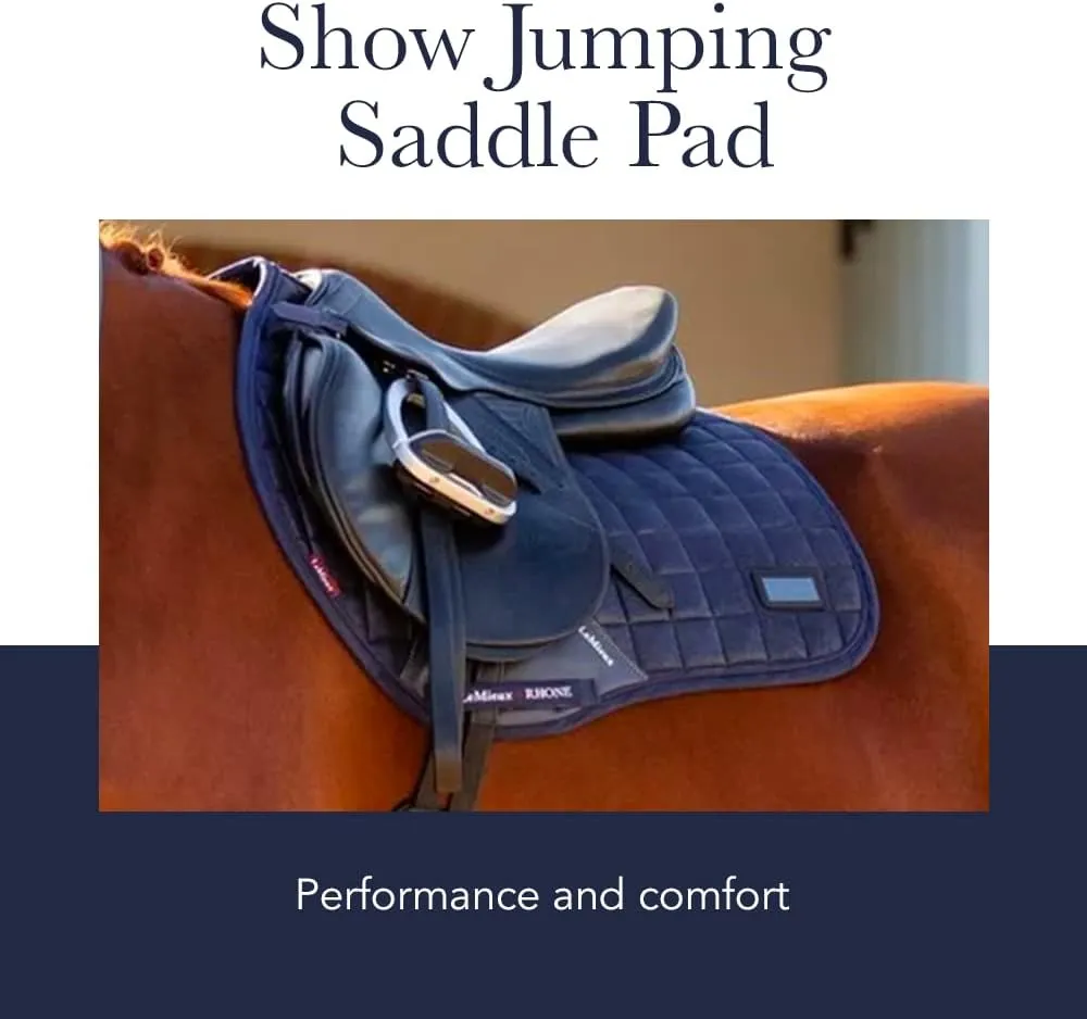 LeMieux Show Jumping Suede EuroJump Square Saddle Pad - English Saddle Pads for Horses - Equestrian Riding Equipment and Accessories