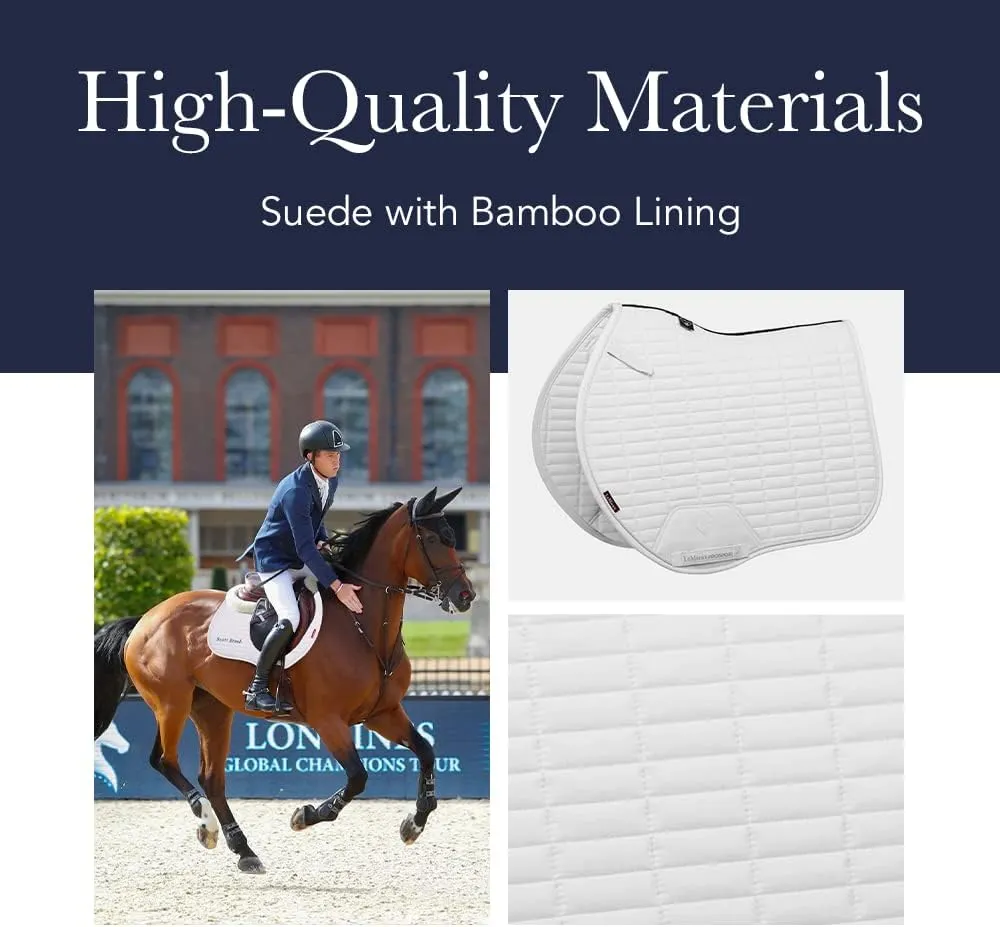 LeMieux Show Jumping Suede EuroJump Square Saddle Pad - English Saddle Pads for Horses - Equestrian Riding Equipment and Accessories