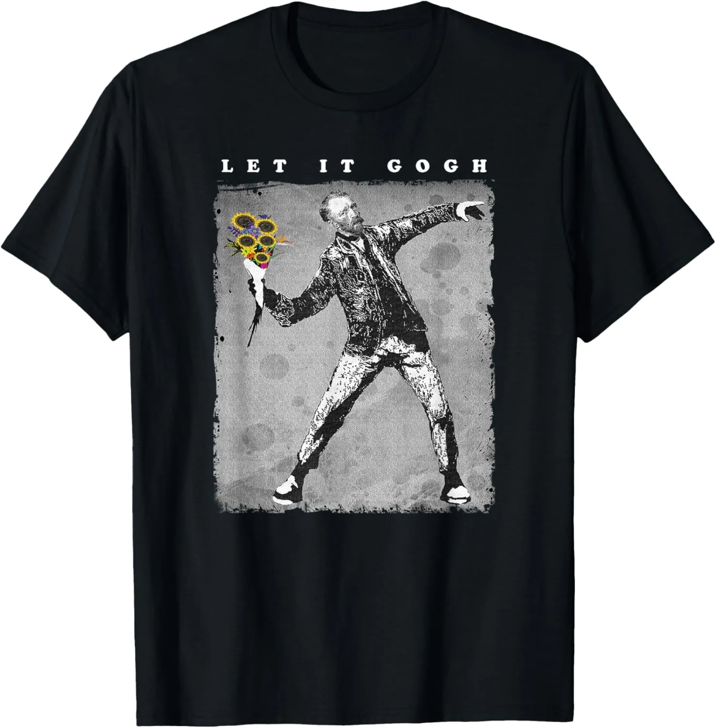 Let it Gogh T Shirt - Van Gogh Distressed Graphic Tee Gift T-Shirt
