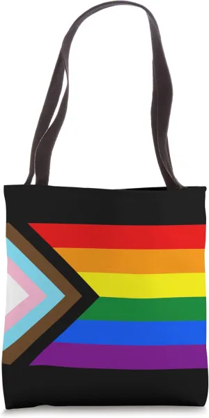 LGBTQ PROGRESS FLAG RAINBOW TRIANGLE QUASAR Tote Bag